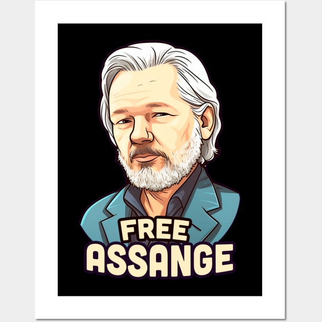 Free Julian Assange Wall Art by 3coo